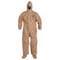 Dupont Chemical Resistant Coveralls, Hooded, M, Tychem(R) 5000, Elastic Wrist, Attached Socks Ankle, Tan C3128TTNMD000600 - alternate 2