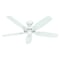 Hunter Decorative Ceiling Fan, 52 in Blade Dia, 5 Blades, 3 Speeds, 120V AC, Snow White 53240 - alternate 1