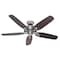 Hunter Decorative Ceiling Fan, 52 in Blade Dia, 5 Blades, 3 Speeds, 120V AC, Brushed Nickel 53241 - alternate 1