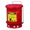 Justrite Oily Waste Can, 6 Gallon Capacity, Galvanized Steel, Red, Foot Operated Self Closing 09100 - alternate 1