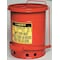 Justrite Oily Waste Can, 6 Gallon Capacity, Galvanized Steel, Red, Foot Operated Self Closing 09100 - alternate 5