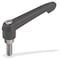 Kipp Adjustable Handle Size: 2, M06X55, Plastic, Black RAL 7021, Comp: Steel K0269.2061X55 - alternate 2