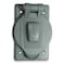 Hubbell Wiring Device-Kellems Weatherproof Cover, 1 Gang, Thermoplastic, Single Receptacle Cover Type HBL7424WO - alternate 1