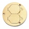 Hubbell Wiring Device-Kellems Box Cover, Floor Box Type, 2 Gang, Brass S3925 - alternate 1
