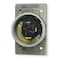 Hubbell Wiring Device-Kellems Flanged Locking Inlet, Non-NEMA, 30 A, 250/600V AC, Three Phase, 3 Pole, Flush Mount, Silver HBL20418 - alternate 1