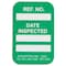 Brady Tag, Inspection, Polyester, 1 3/4 in H x 1 1/4 in W, White on Green, Rectangle, 100 PK MIC-MTIUSA G - alternate 1