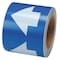 Brady Arrow Tape, Vinyl, 4 in W x 90 ft. L, Adhesive Mounting, White/Blue 91289 - alternate 1