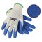Zoro Select Coated Gloves, Natural Rubber Latex, Crinkled, Palm and Fingers, 3 Abrasion Level, White/Blue, XL 3HB76 - alternate 1