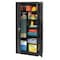 Tennsco Combo Wardrobe Storage Cabinet, 78 in H, 36 in W, Swing, Keyed, Black, 5 Shelves, 0 Drawers 7814BK - alternate 1
