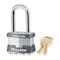 Master Lock Padlock, Keyed Different, Long Shackle, Rectangular Steel Body, Steel Shackle, 3/4 in W 1LF - alternate 1