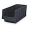 Akro-Mils Hang & Stack Storage Bin, Plastic, Black, 7 in H, 6 5/8 in W, 17 in L 30776BLACK - alternate 1