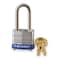 Master Lock Padlock, Keyed Different, Long Shackle, Rectangular Steel Body, Steel Shackle, 1/2 in W 7LF - alternate 1