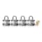 Master Lock Padlocks, Keyed Alike, Standard Shackle, Rectangular Steel Body, Steel Shackle, 5/8 in W, 4 PK 3QCOM - alternate 1