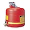 Justrite Type I Safety Can, Galvanized Steel, 5 gal, Rigid Bottom Brass Faucet, Red, Flammables 7150150 - alternate 3