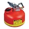 Justrite Liquid Disposal Safety Can, Polyethylene, 5 gal, Spring-loaded Sealed Cap, Red, Flammables 14765 - alternate 3