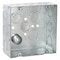 Raco Electrical Box, 42 cu in, Square Box Type, 2 Gangs, Steel, Square Shape 257 - alternate 1