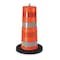 Zoro Select Traffic Barrel, High-Density Polyethylene, 44 1/4 in Height, 17-1/2" Length, 8 lb, Orange/White 03-755 - alternate 2