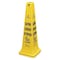 Rubbermaid Commercial Safety Cone, 36 in H, 12 1/4 in W, HDPE, Cone, English, French, Spanish, FG627600YEL FG627600YEL - alternate 1