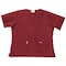 Landau Scrub Shirt, Cotton/Polyester, Short Sleeve, 4 Pockets, V-Neck, Wine, Size M 8219RWPMED - alternate 1