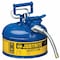 Justrite Type II Safety Can, AccuFlow(TM), Galvanized Steel, 1 gal, 5/8 in Metal Hose, Blue, Kerosene 7210320 - alternate 3
