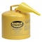 Eagle Mfg Type I Safety Can, Galvanized Steel, 5 gal, Self-Closing Lid, Includes Funnel, Yellow, Diesel UI50FSY - alternate 1