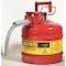 Justrite Type II Safety Can, AccuFlow(TM), Galvanized Steel, 2 gal, 5/8 in Metal Hose, Red, Flammables 7220120 - alternate 6