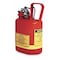 Justrite Type I Safety Can, Polyethylene, 1 gal, Stainless Steel Hardware, Oval, Red, Corrosives 14160 - alternate 1