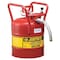 Justrite Type II Safety Can, AccuFlow(TM), 5 gal, 1 in Metal Hose, Roll Bars, DOT, Red, Flammables 7350130 - alternate 1
