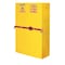 Justrite Hazardous Material Storage Cabinet, 45 gal, 2 Shelves, Steel, 43 in W x 65 in H x 18 in D, Yellow 29884Y - alternate 2