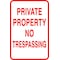 Lyle No Header, Private Property No Trespassing, 12 in W x 18 in H, Rectangle, Aluminum PPR-003-RW-12HA - alternate 2