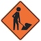 Lyle Worker w/Shovel Traffic Sign, 36 in Height, 36 in Width, Aluminum, Diamond, No Text W21-1A-36HA - alternate 1