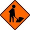 Lyle Worker w/Shovel Traffic Sign, 36 in Height, 36 in Width, Aluminum, Diamond, No Text W21-1A-36HA - alternate 2