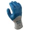 Showa Coated Gloves, Natural Rubber Latex, Rough, Full, 4 Abrasion Level, Blue, M 1 PR 305M-08 - alternate 1