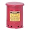Justrite Oily Waste Can, 6 gal, Red, Steel, 15 7/8 in Height, Hand Operated Self-Closing 09110 - alternate 6