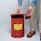 Justrite Oily Waste Can, 6 gal, Red, Steel, 15 7/8 in Height, Hand Operated Self-Closing 09110 - alternate 3
