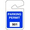 Brady Parking Permits, Rearview, 901-1000, Wt/Blu, PK100 96270 - alternate 2