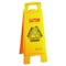 Rubbermaid Commercial Floor Safety Sign, Caution, Eng/Sp/Fr/Grmn, 25 in H, 11 in W, HDPE, Triangle, FG611200YEL FG611200YEL - alternate 1