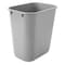 Rubbermaid Commercial Deskside 3 gal Rectangular Indoor Plastic Can, Gray, None, Plastic, 8 1/4 in FG295500GRAY - alternate 1
