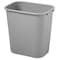 Rubbermaid Commercial Rectangular Wastebasket, 7 gal, LLDPE, Open Top, Plastic, Gray FG295600GRAY - alternate 3