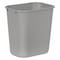 Rubbermaid Commercial Rectangular Wastebasket, 7 gal, LLDPE, Open Top, Plastic, Gray FG295600GRAY - alternate 1
