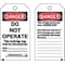 Brady Danger Tag, Danger - Do Not Operate, Polyester, Write-On Surface, 5 1/2 in High, 3 in Wide, PK25 66050 - alternate 1