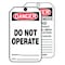 Zoro Select Danger Tag, Machine and Operational, 6 1/4 in H x 3 in W, White, Rectangle, 250 PK 3VAY4 - alternate 2
