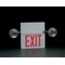 Big Beam Exit Sign with Emergency Lights, White, 1 Face(s), LED, Universal Mount, Lead Calcium 2COM1RWW - alternate 2