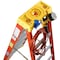 Werner Fiberglass Stepladder, 6 ft Ladder Ht, 5 Steps, 300 lb, 41 1/4 in Base Spread, 23 3/8 in Bottom W 6206 - alternate 5