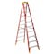 Werner Fiberglass Stepladder, 10 ft Ht, 9 Steps, 300 lb, 65 7/8 in Base Spread, 30 3/8 in Bottom W 6210 - alternate 1