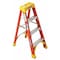 Werner Fiberglass Stepladder, 10 ft Ht, 9 Steps, 300 lb, 65 7/8 in Base Spread, 30 3/8 in Bottom W 6210 - alternate 8