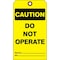 Zoro Select Tag, Caution, Cardstock, 7 in H x 4 in W, Yellow, Rectangle, 25 PK 3XCA3 - alternate 2