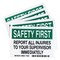 Brady Safety Label, Report All Injuries to Your Supervisor Immediately, 3 1/2 in H x, 5 in W, Polyester 86300 - alternate 1