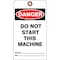 See All Industries Danger Tag, Cleaning and Maintenance, Cardstock, 7 in H x 4 in W, White, Rectangle, 25 PK DTUF-G37 - alternate 1