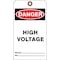 See All Industries Danger Tag, Electrical Hazard, Cardstock, 7 in H x 4 in W, White, Rectangle, 25 PK DTUF-G43 - alternate 3